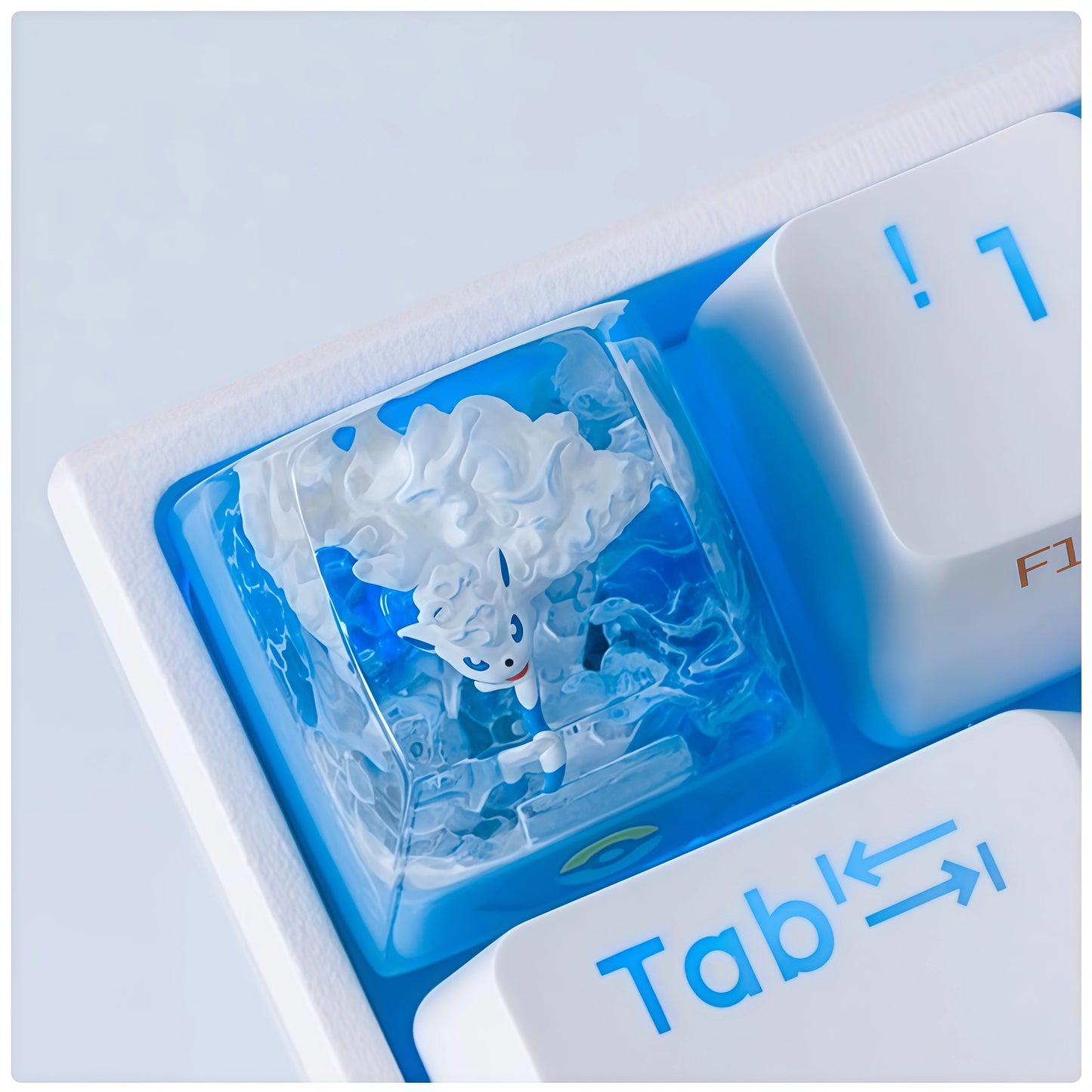 Pokémon "Alolan Vulpix" Artisan Keycap - Crystal Resin Edition