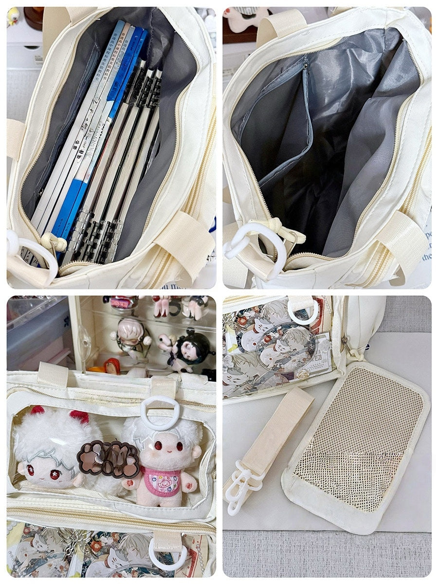 Basic Clear-Window Ita Bag Crossbody (Large Capacity)