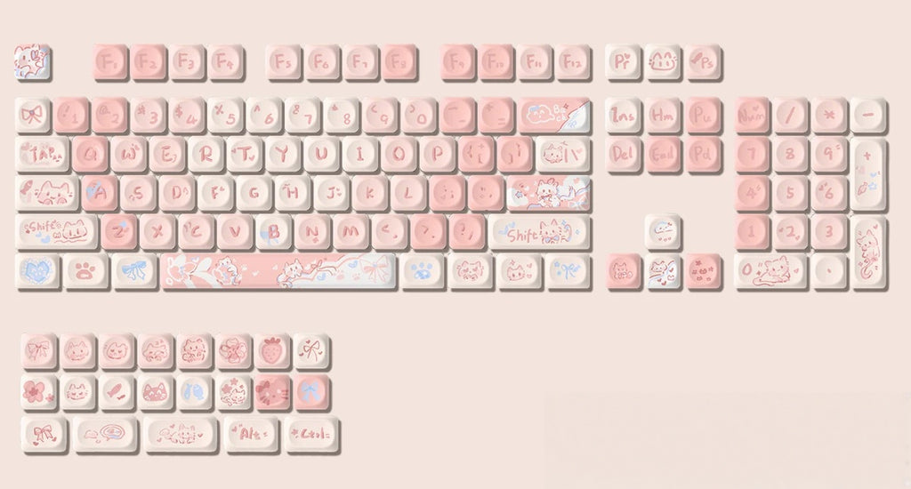 Blush Cat 125-Key MOA Profile PBT Keycap Set