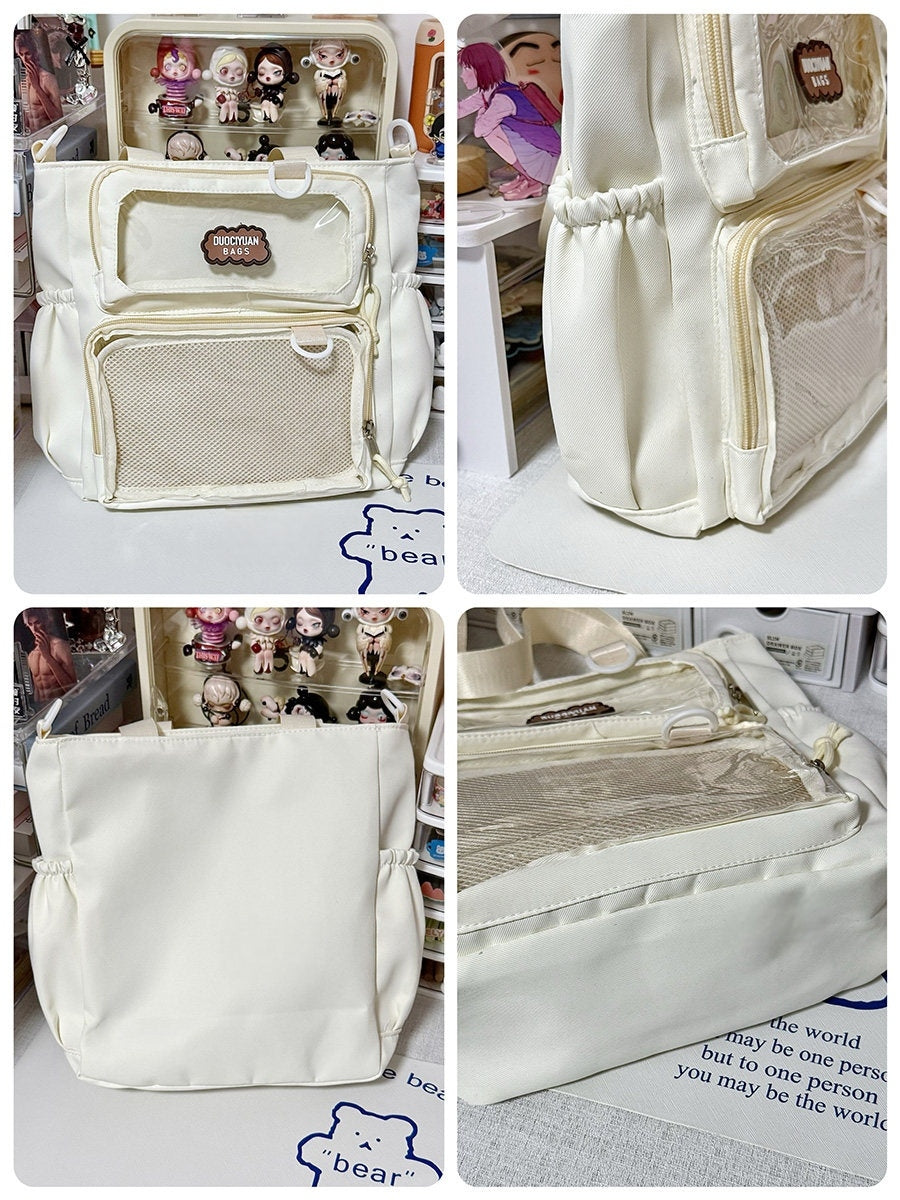 Basic Clear-Window Ita Bag Crossbody (Large Capacity)