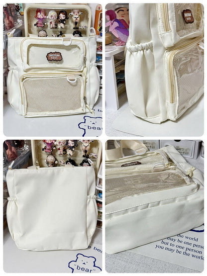 Basic Clear-Window Ita Bag Crossbody (Large Capacity)