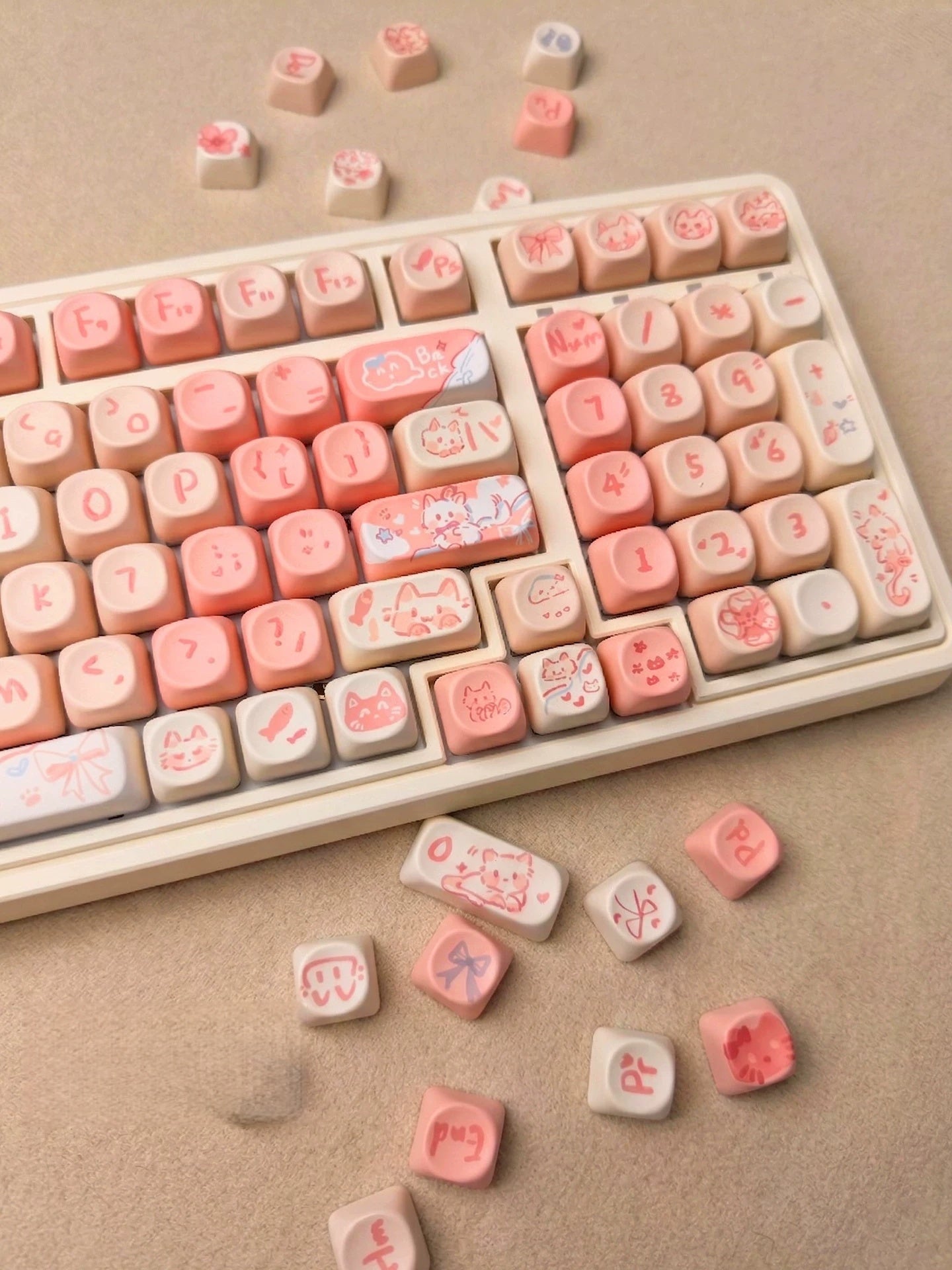 Blush Cat 125-Key MOA Profile PBT Keycap Set