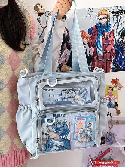 Basic Clear-Window Ita Bag Crossbody (Large Capacity)