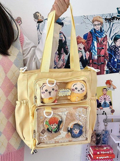 Basic Clear-Window Ita Bag Crossbody (Large Capacity)