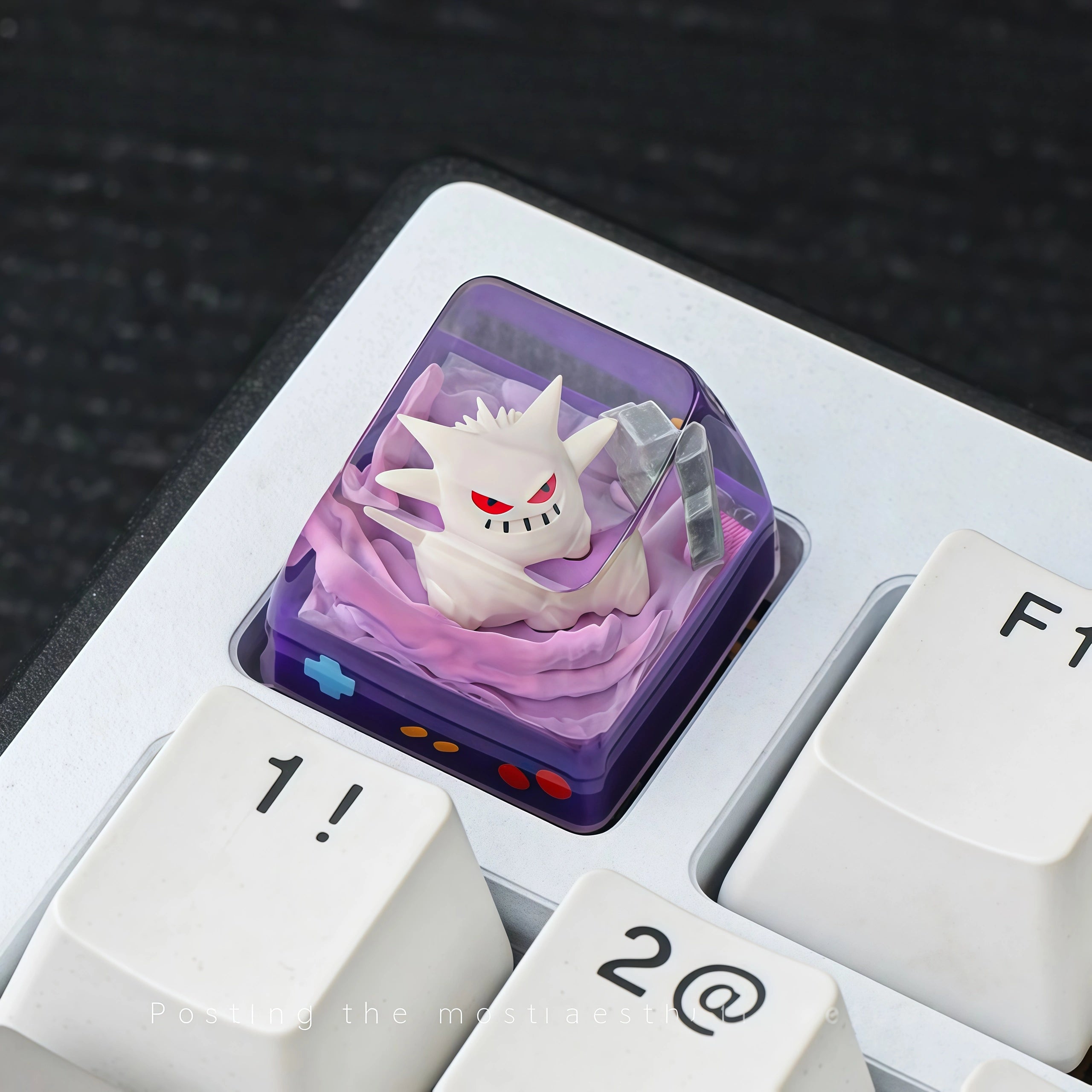 Pokémon Gengar Crystal Resin Artisan Keycap – White Edition