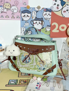 Colorblock Ribbon Ita Bag Crossbody