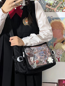 JK Ita Crossbody Bag – Minimal Clear Window Pin Display Bag