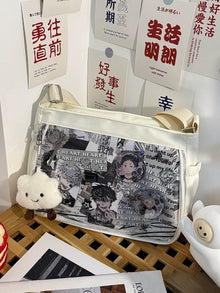 Kawaii Preppy Ita Bag Messenger Crossbody (Clear Window, Large Capacity)