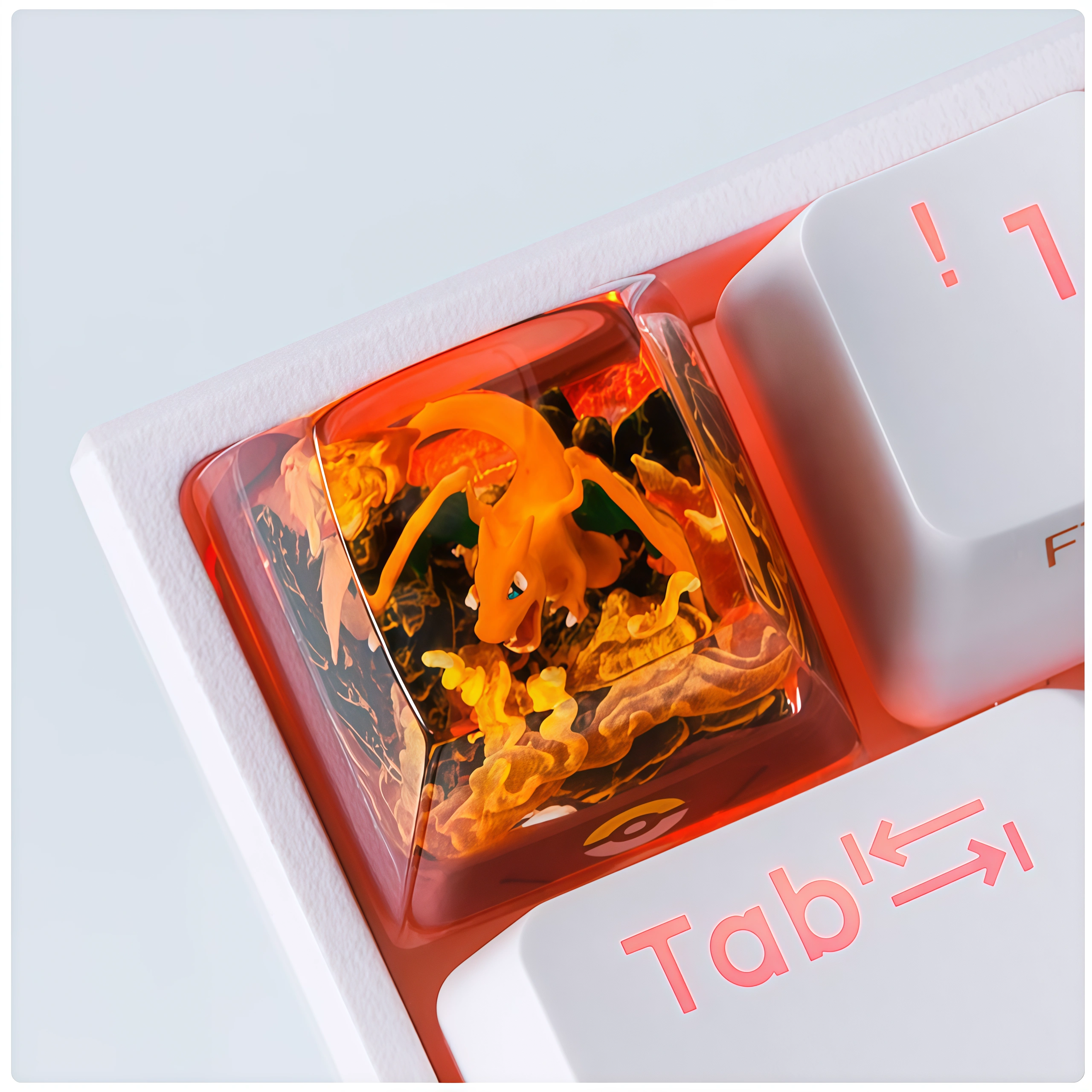 Pokémon Charizard Translucent Resin Artisan Keycap – ESC Key