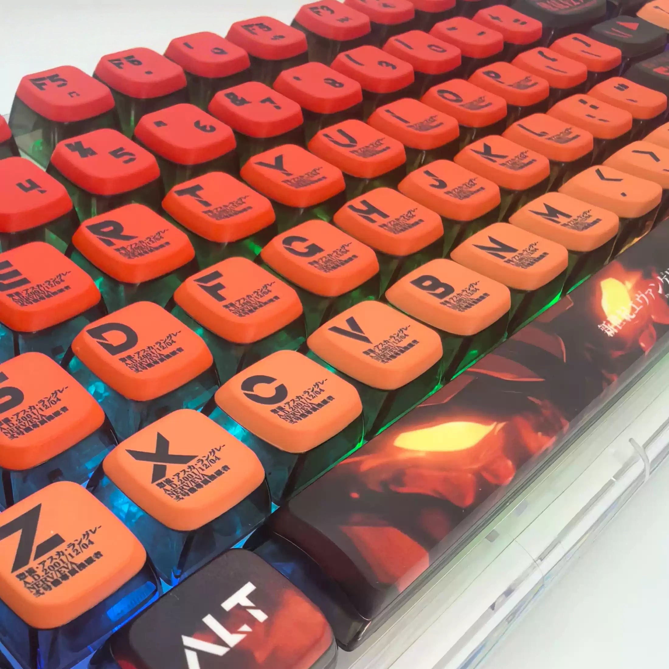 EVA Asuka OEM Profile PC + PBT Shine-Through Keycap Set