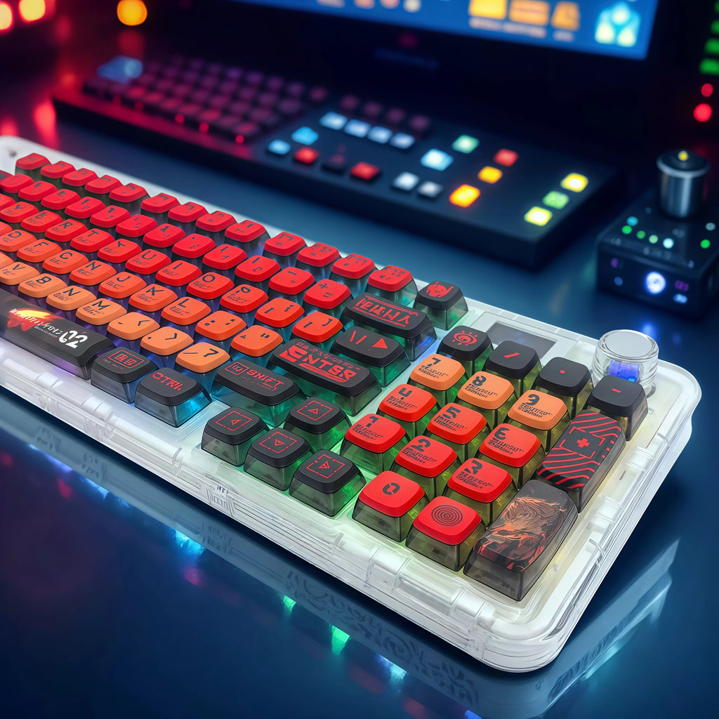 EVA Asuka OEM Profile PC + PBT Shine-Through Keycap Set
