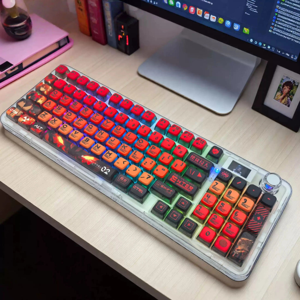 EVA Asuka OEM Profile PC + PBT Shine-Through Keycap Set