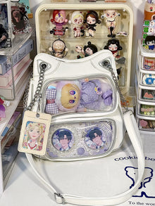 Kawaii 3-Way Mini Ita Bag (10cm Doll) — Clear Window Crossbody/Backpack