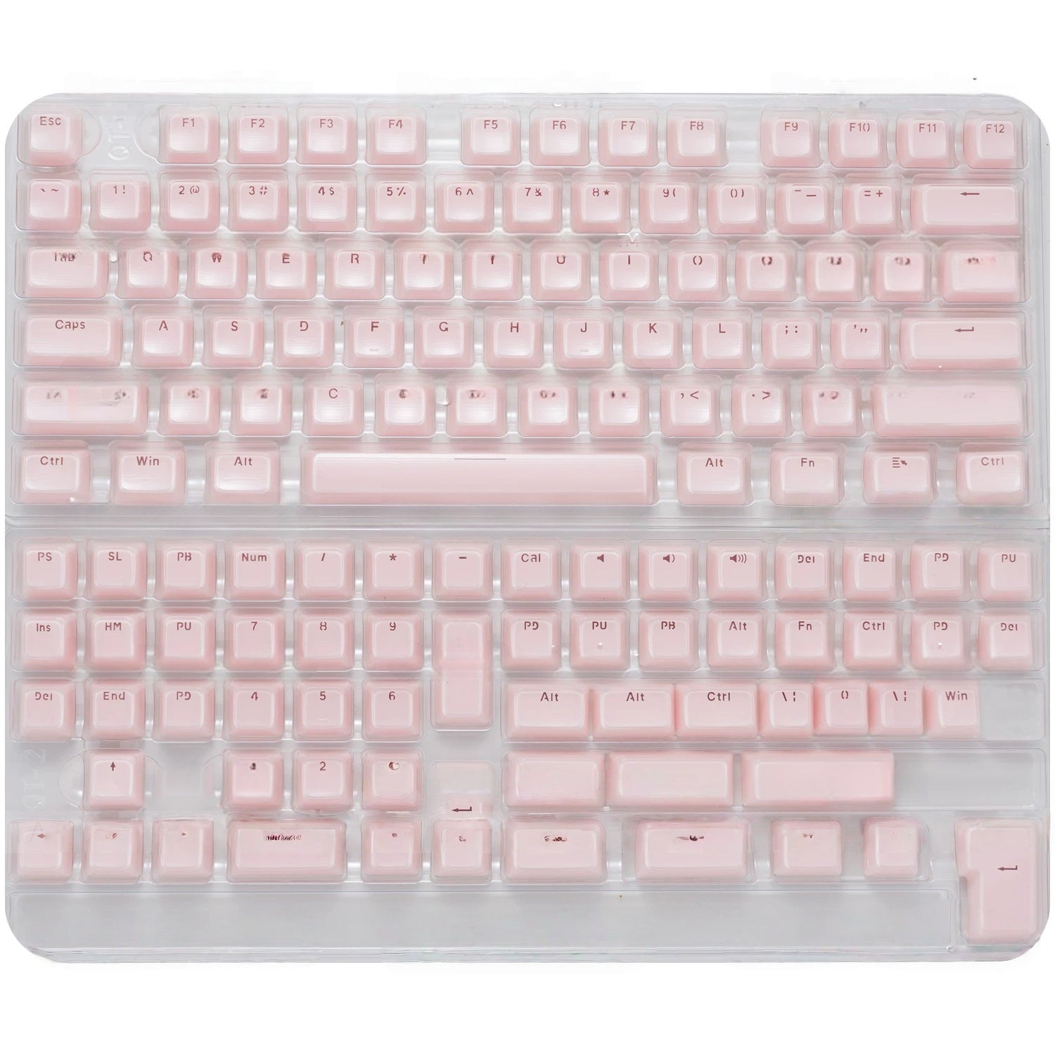 Vermilion Seal Transparent PC Keycap Set – 132 Keys