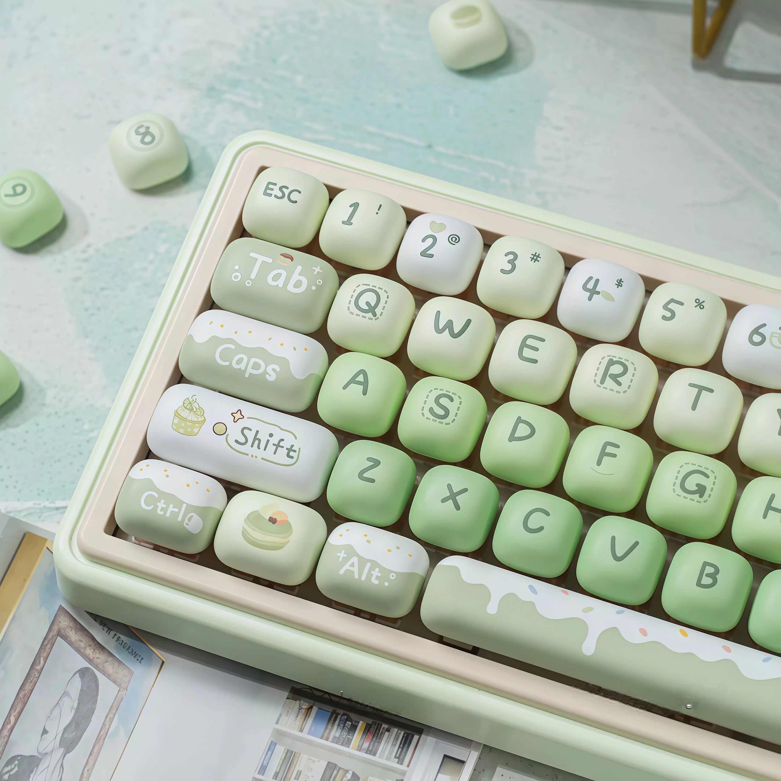 Milk Green Sweet House MOG PBT Keycap Set