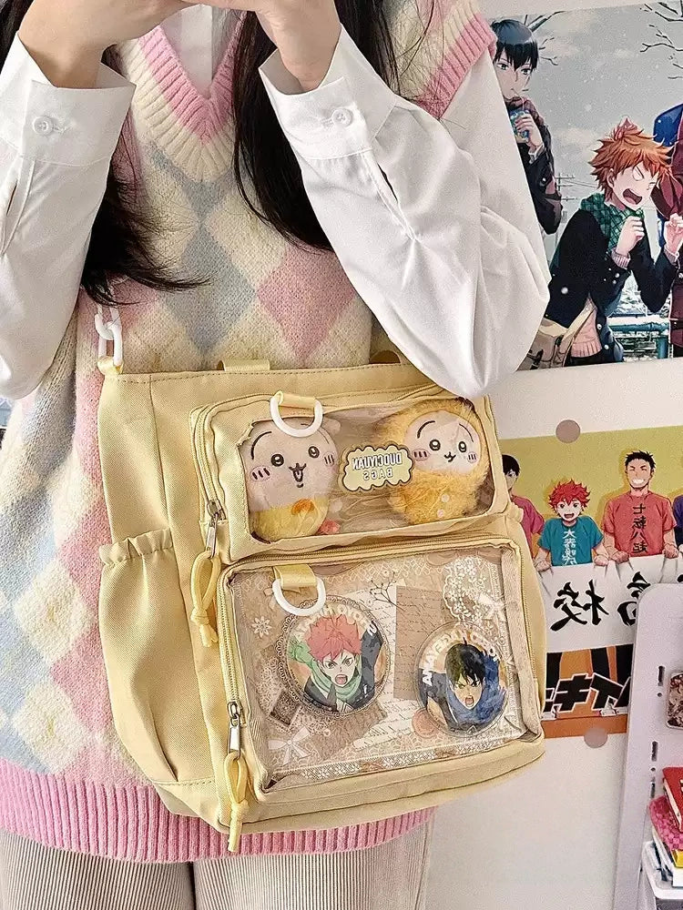 Basic Clear-Window Ita Bag Crossbody (Large Capacity)