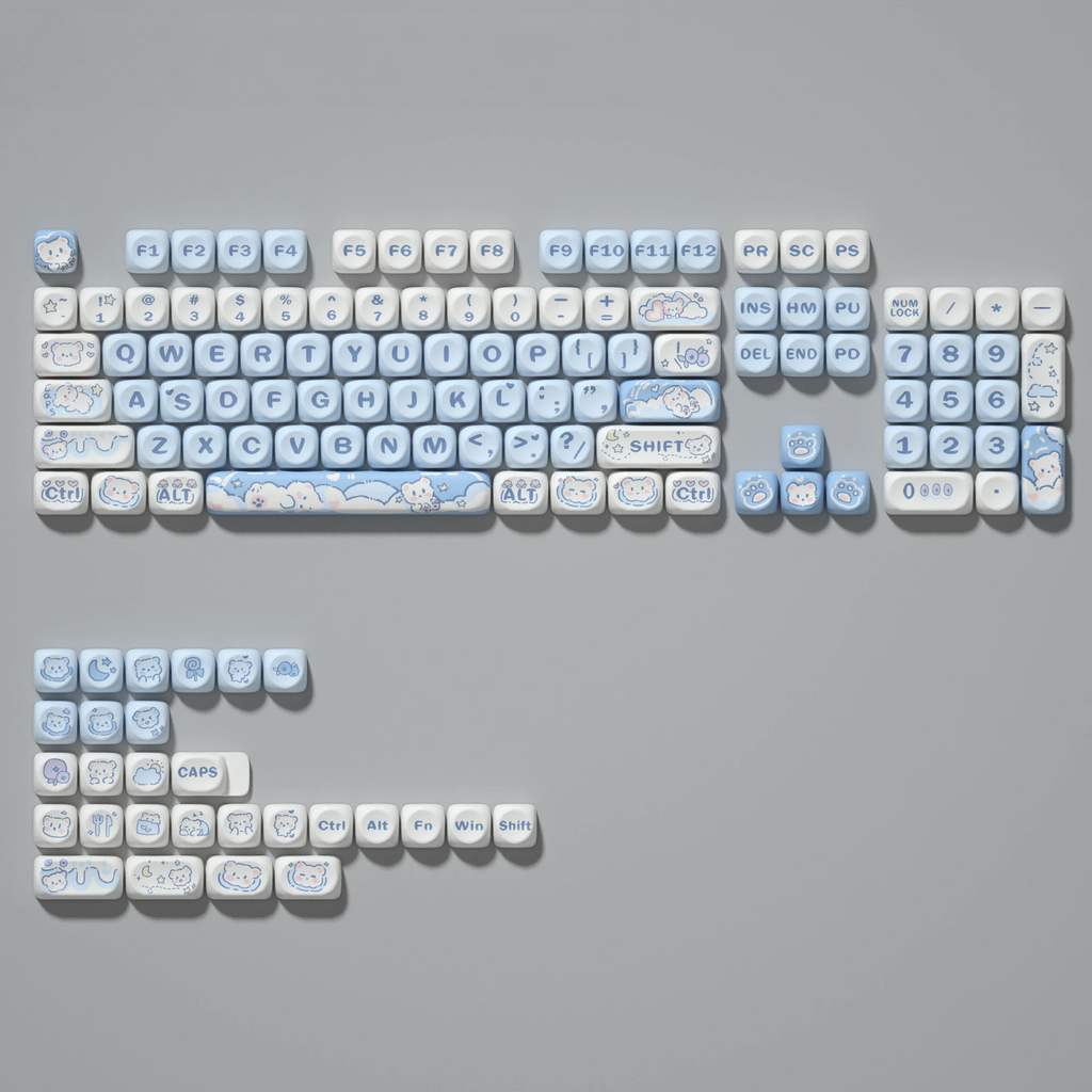 Ice Cream Bear 132-Key MOA Profile PBT Keycap Set