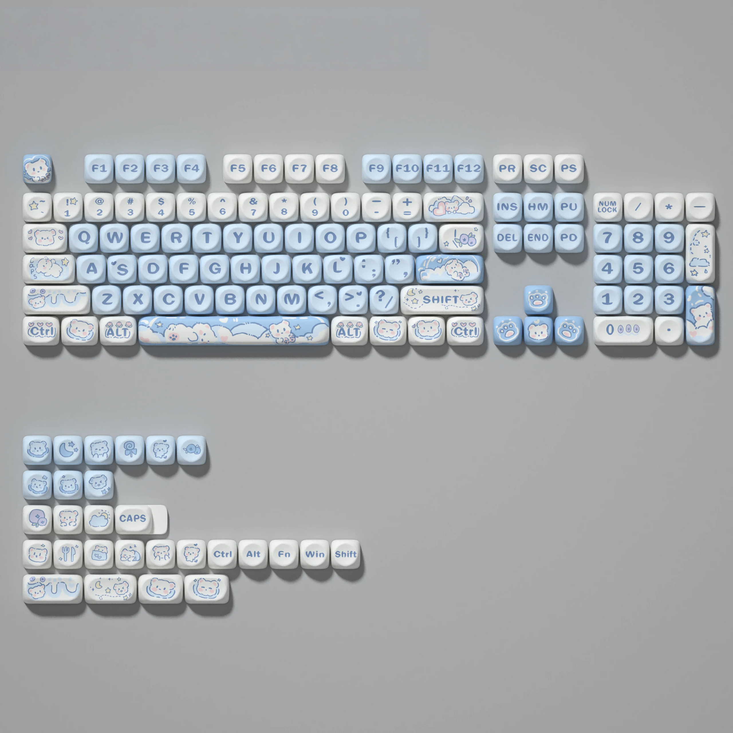 Ice Cream Bear 132-Key MOA Profile PBT Keycap Set