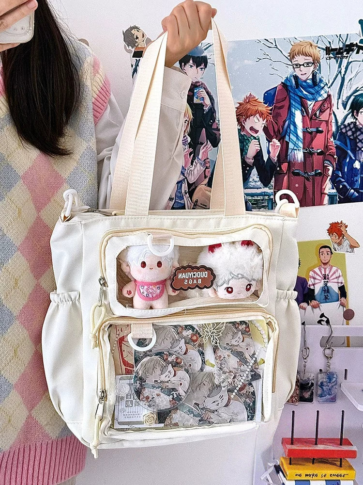 Basic Clear-Window Ita Bag Crossbody (Large Capacity)