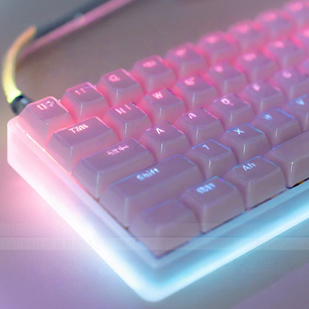 Vermilion Seal Transparent PC Keycap Set – 132 Keys