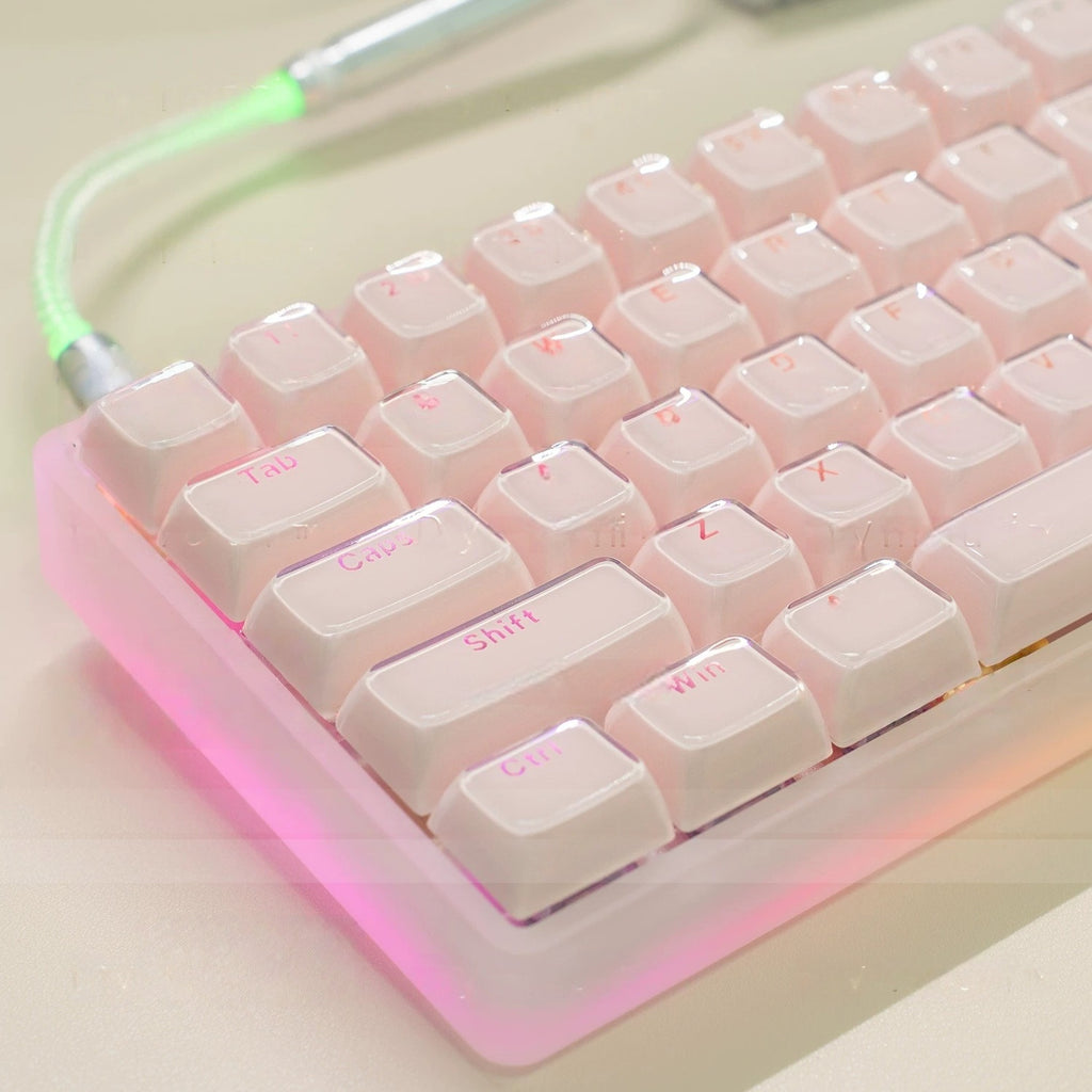 Vermilion Seal Transparent PC Keycap Set – 132 Keys