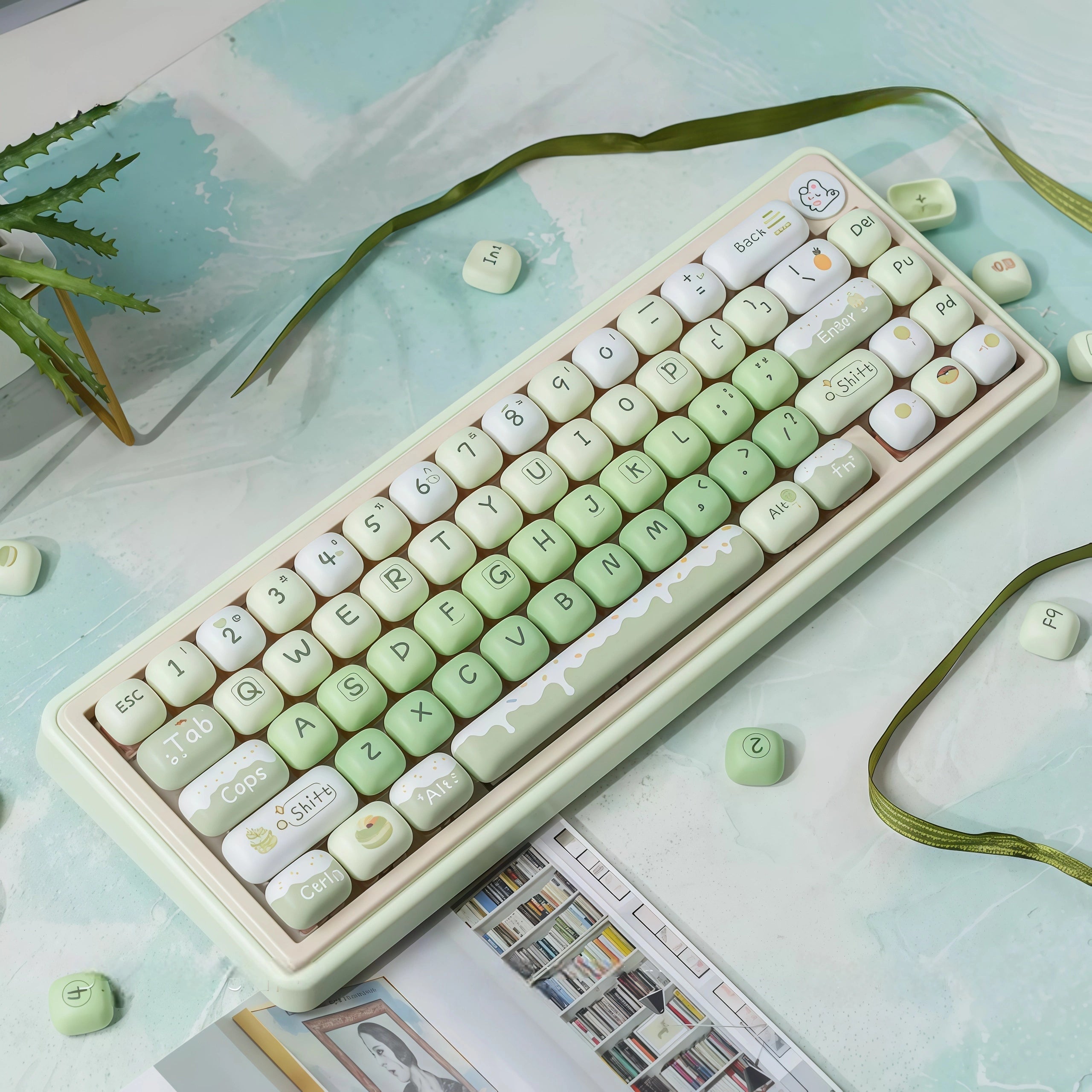 Milk Green Sweet House MOG PBT Keycap Set