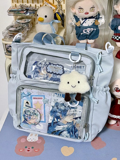 Basic Clear-Window Ita Bag Crossbody (Large Capacity)