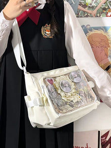 JK Ita Crossbody Bag – Minimal Clear Window Pin Display Bag