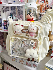 Basic Clear-Window Ita Bag Crossbody (Large Capacity)