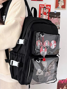 JK Style Ita Backpack – Clear Window Pin Display Backpack (Large Capacity)
