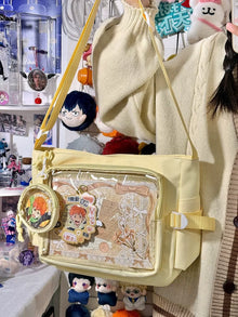 Large Clear Window Ita Bag – JK Style Crossbody Pin Display Bag