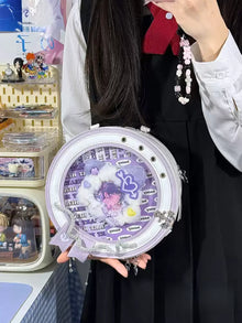 Navy Sailor Round Ita Bag (Itabag) – Convertible Crossbody + Backpack with Clear Display Window