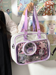 JK Soft-Girl Clear Window Ita Bag Crossbody Tote (Large Capacity)