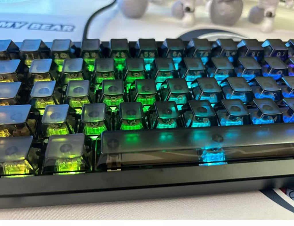 Black Frosted Translucent 115-Key Side-Printed OEM Profile Keycap Set