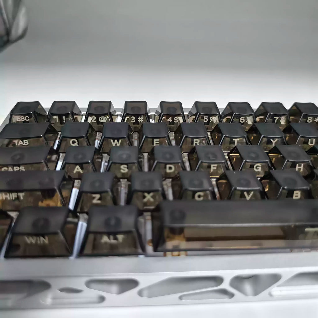 Black Frosted Translucent 115-Key Side-Printed OEM Profile Keycap Set