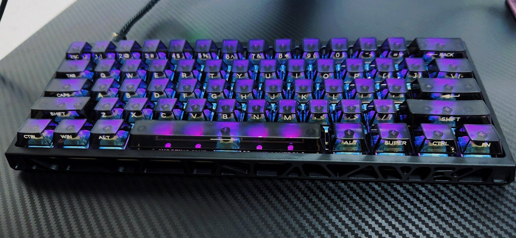 Black Frosted Translucent 115-Key Side-Printed OEM Profile Keycap Set