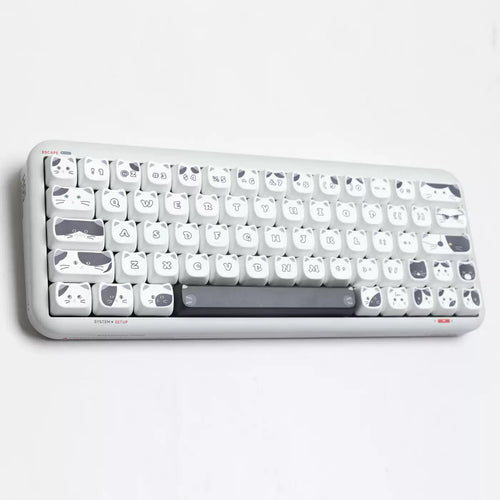Black & White Cat MOA PBT Keycap Set