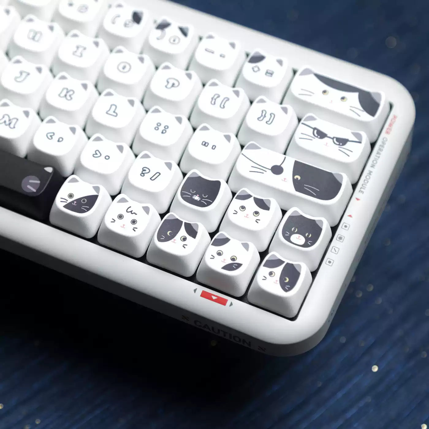 Black & White Cat MOA PBT Keycap Set