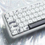 Black & White Cat MOA PBT Keycap Set