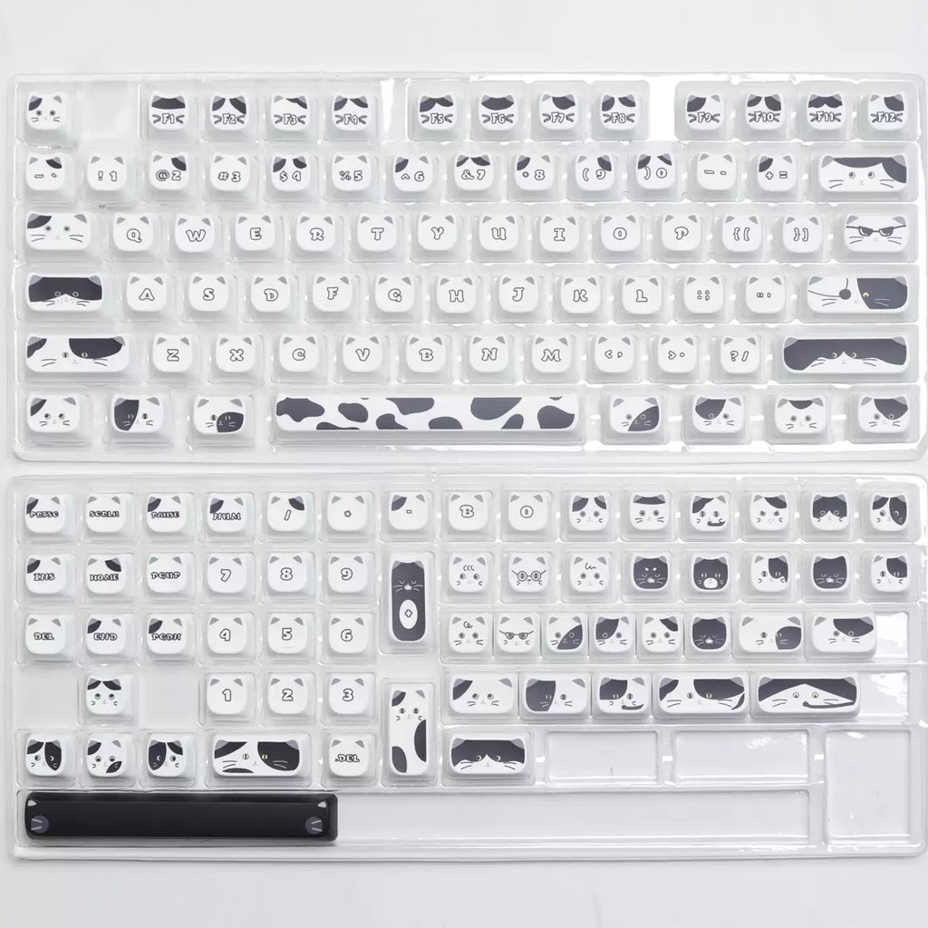 Black & White Cat MOA PBT Keycap Set