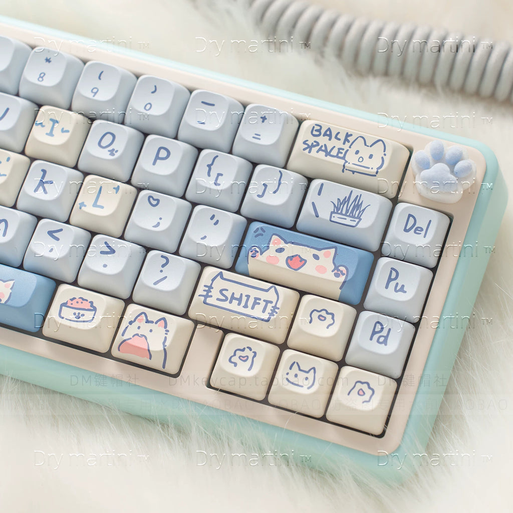 Blue Meow 123-Key MOA Profile PBT Keycap Set