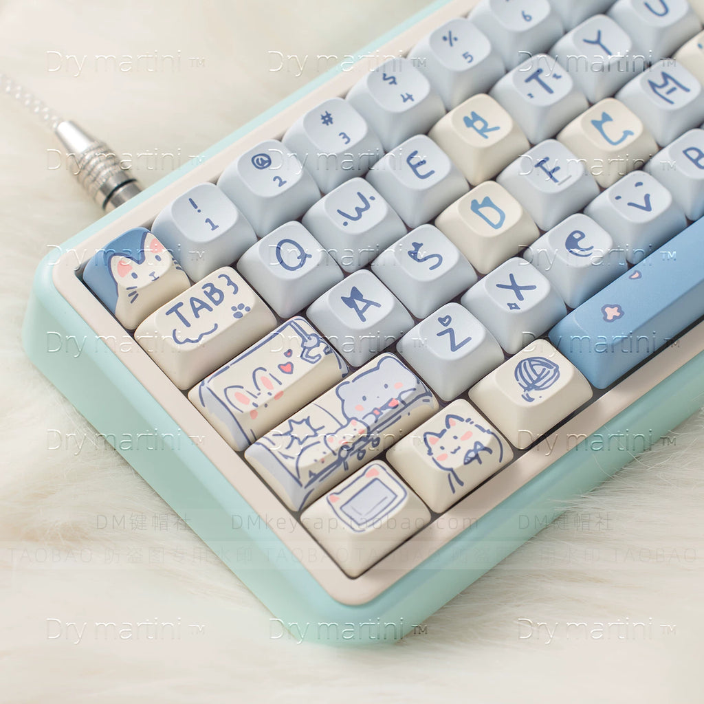 Blue Meow 123-Key MOA Profile PBT Keycap Set