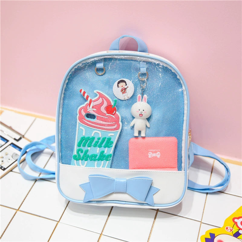 Bowknot Candy Color Pins Display Backpack Bag