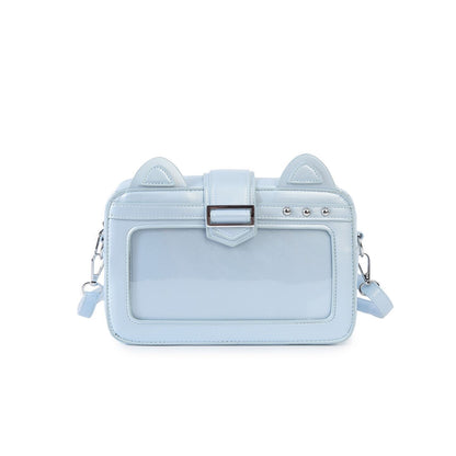 Cat Can Cat Ear Ita Bag – Clear Mini Crossbody for Pins and Badges