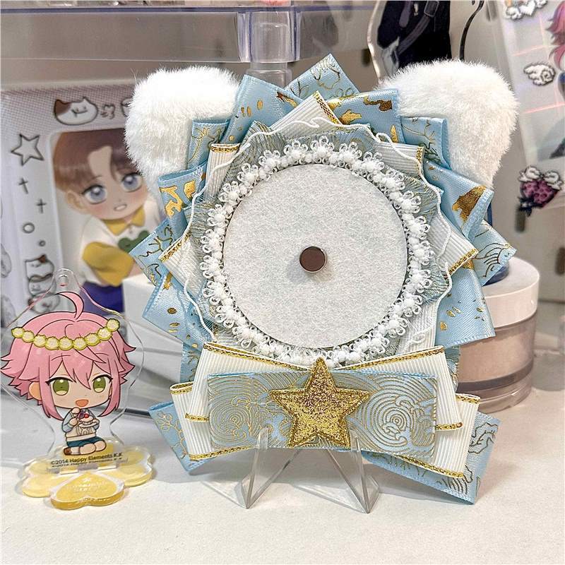 Cat Ear Holographic Rosette Badge Holder