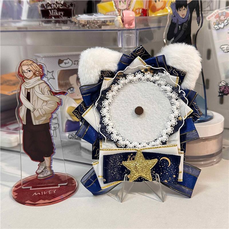 Cat Ear Holographic Rosette Badge Holder