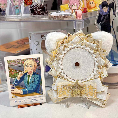 Cat Ear Holographic Rosette Badge Holder