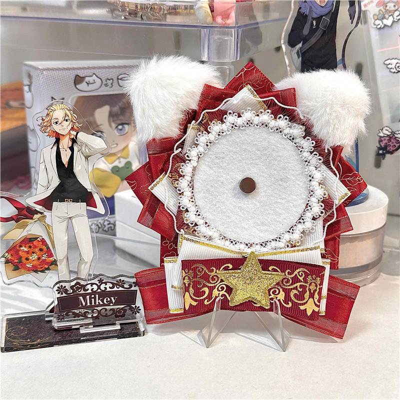 Cat Ear Holographic Rosette Badge Holder