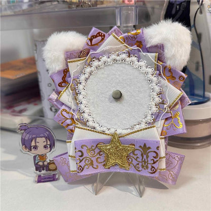 Cat Ear Holographic Rosette Badge Holder