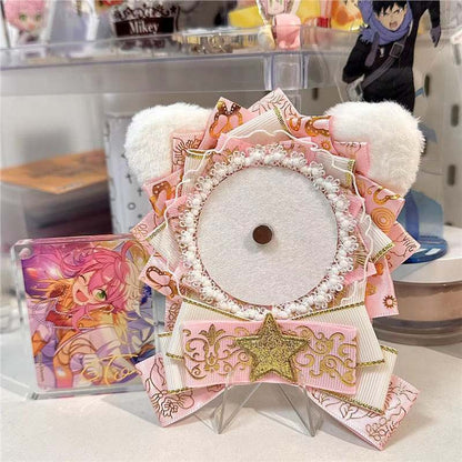 Cat Ear Holographic Rosette Badge Holder
